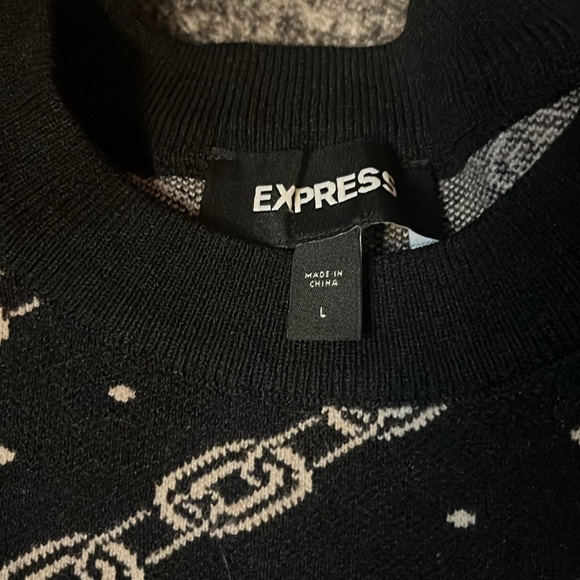 Cropped top sweater, Chain pattern, womens, size L - Picture 2 of 2